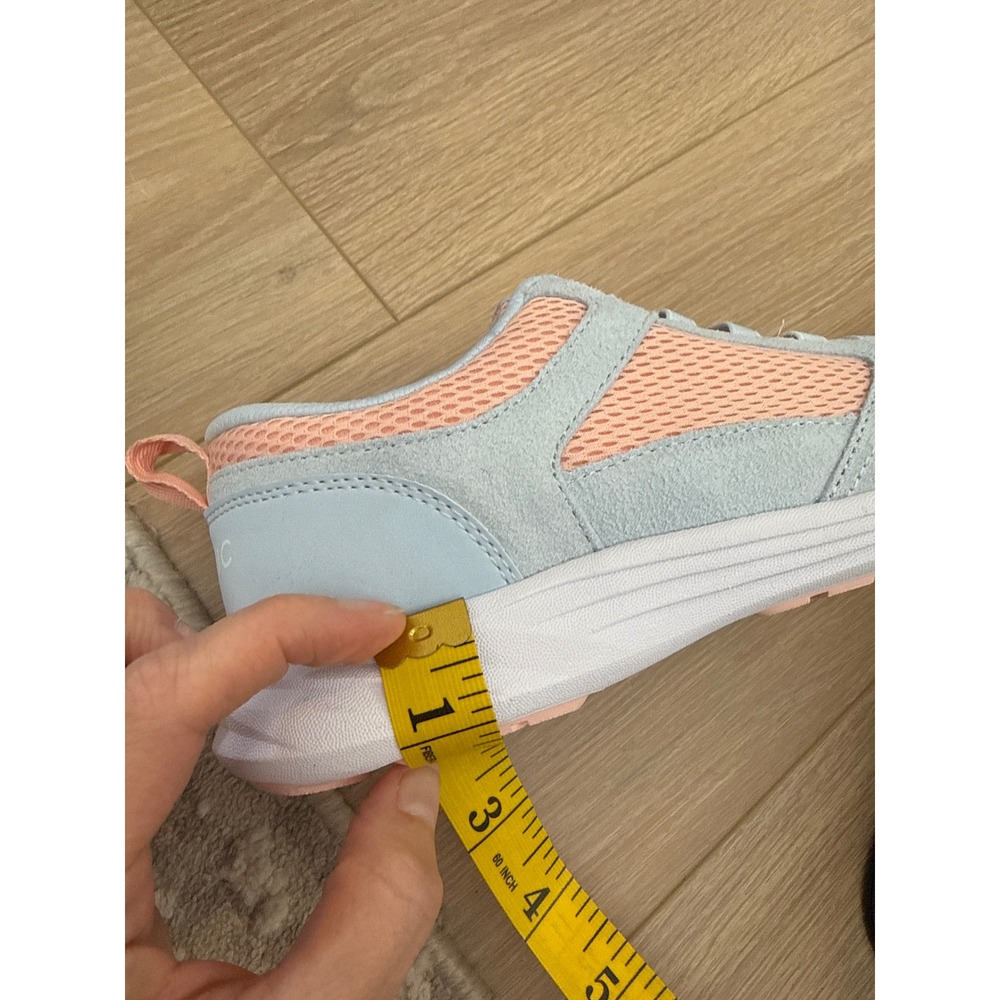 Vionic Womens Mesh Walking Sneakers Blue Peach Slip On Elastic Laces Orthotic 8 - Picture 10 of 10